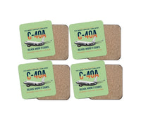 Thumbnail for C-40A Clipper Fleet Logistics Ready design on light green 4 pieces set coaster