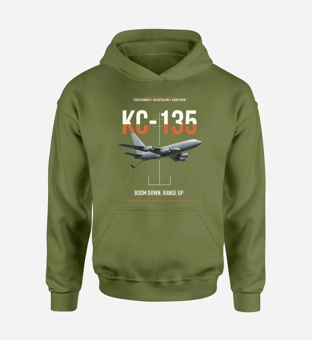 KC-135 STRATOTANKER design on green army double-side hoodie, single-side print