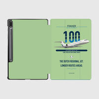Thumbnail for Fokker 100 design on light green samsung tablet tablet case