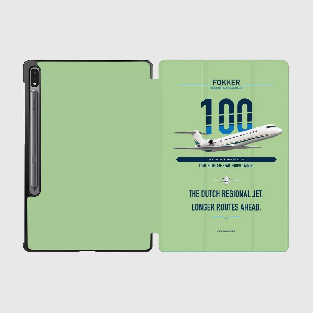 Fokker 100 design on light green samsung tablet tablet case