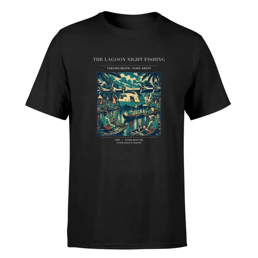 VINTAGE G4407 - The Lagoon Night Fishing - Premium T-Shirt design on black premium t shirt