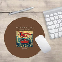 Thumbnail for VINTAGE G4347 - The Cog Railway Race - Designed Mouse Pads design on brown round