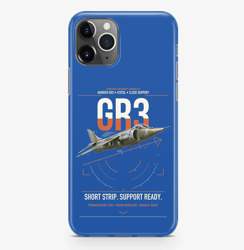 Hawker Siddeley Harrier GR3 design on blue magsafe iphone case, for iPhone Pro Max