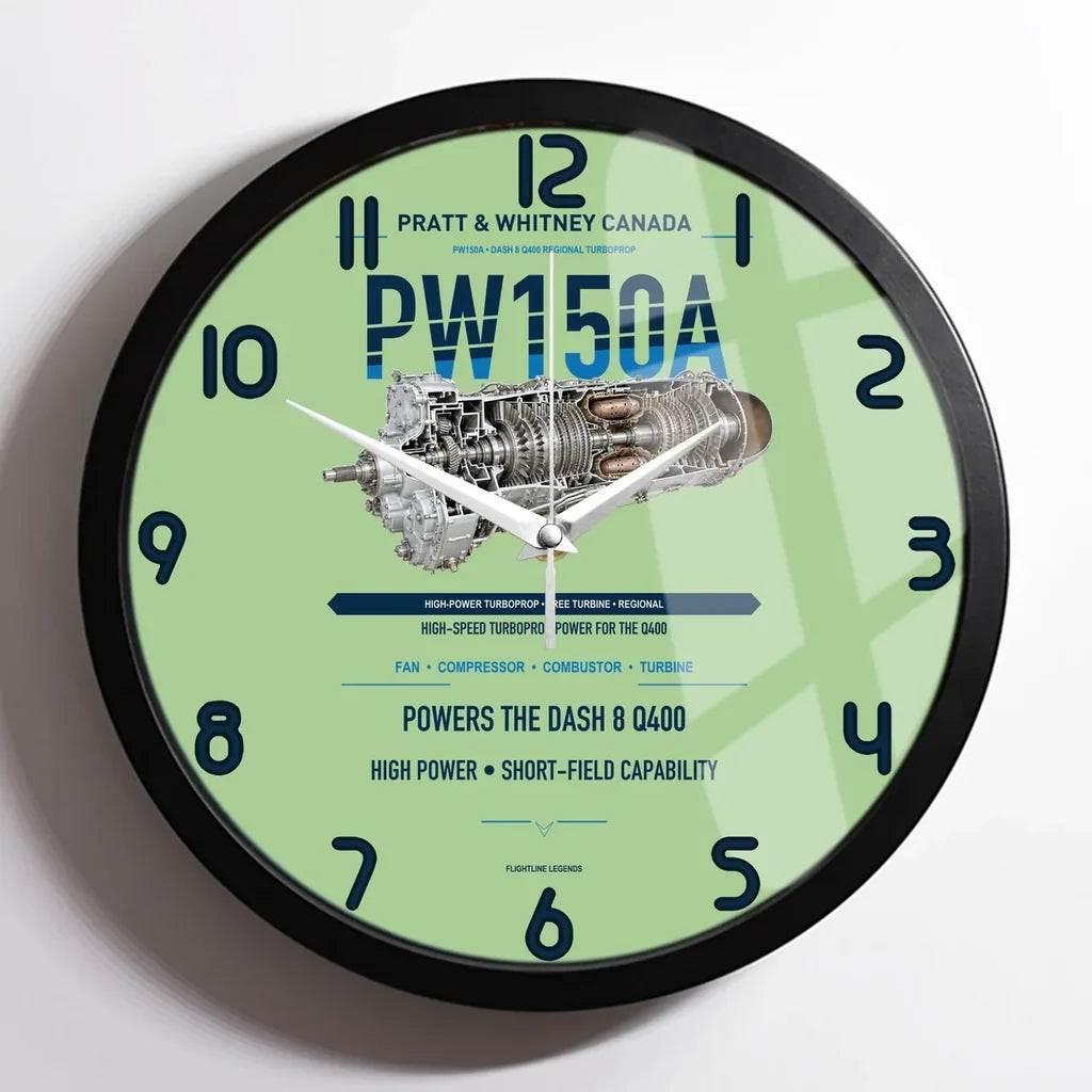 PW150A design on light green framed wall clock