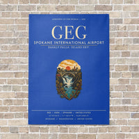 Thumbnail for Spokane International Airport GEG vertical canvas print - no frame - blue background