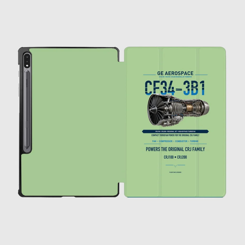 CF34-3B1 design on light green samsung tablet tablet case