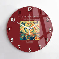 Thumbnail for VINTAGE G4026 - The Flying Circus - Designed Wall Clocks design on darkred no-frame
