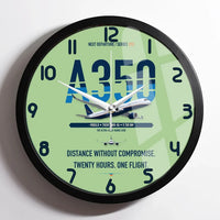 Thumbnail for Airbus A350-900ULR design on light green framed wall clock