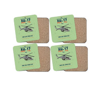Thumbnail for Bell AH-1Z Viper design on light green 4 pieces set coaster