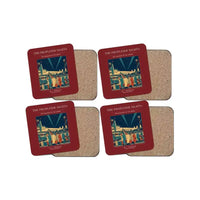 Thumbnail for The Propliner Nights - Designed Coasters design on dark red 4-pieces-set