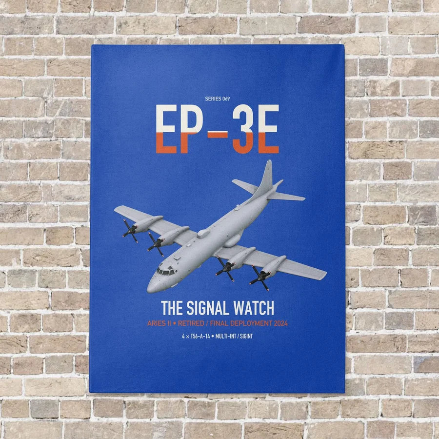 EP-3E ARIES II vertical canvas print - no frame - blue background