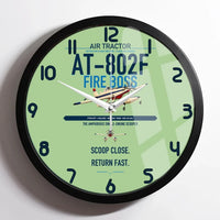 Thumbnail for Air Tractor AT-802F Fire Boss design on light green framed wall clock