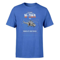 Thumbnail for PZL-Świdnik W-3WA Sokół design on blue t-shirt, single-side print