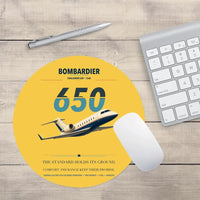 Thumbnail for Bombardier Challenger 650 design on yellow round mouse pad