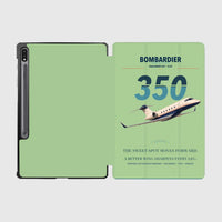 Thumbnail for Bombardier Challenger 350 design on light green samsung tablet tablet case