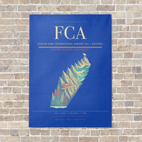 Thumbnail for Glacier Park International Airport FCA — Kalispell vertical canvas print - no frame - blue background