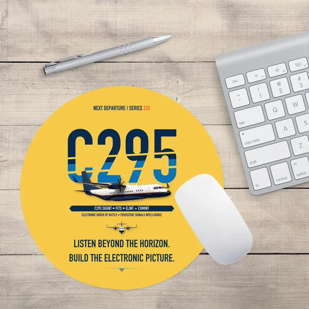 Airbus C295 SIGINT design on yellow round mouse pad