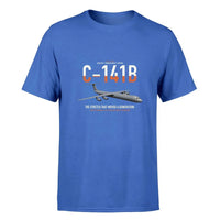 Thumbnail for C-141B Starlifter design on blue double-side t-shirt, single-side print