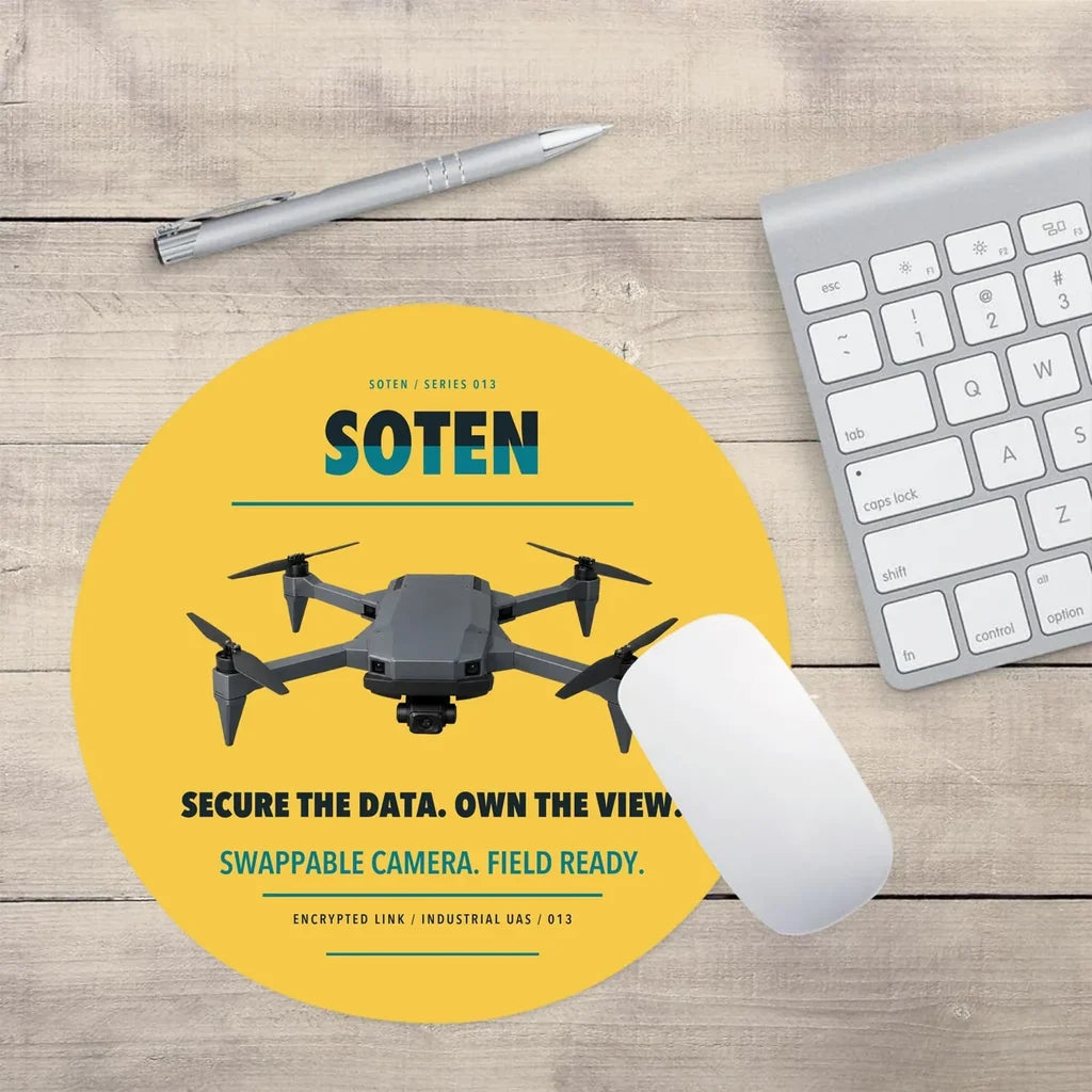 ACSL SOTEN design on yellow round mouse pad