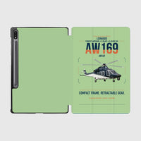 Thumbnail for Leonardo AW169 design on light green samsung tablet tablet case