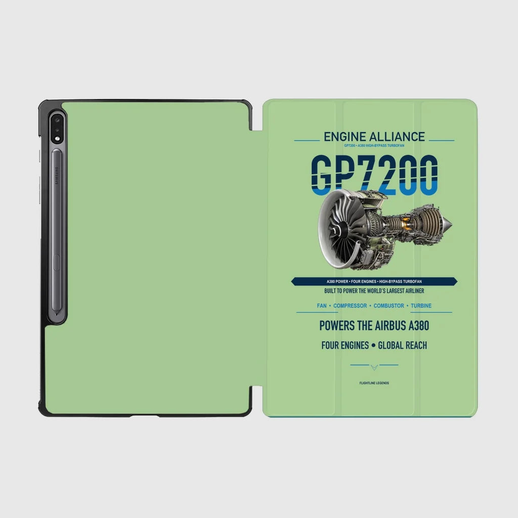 GP7200 design on light green samsung tablet tablet case