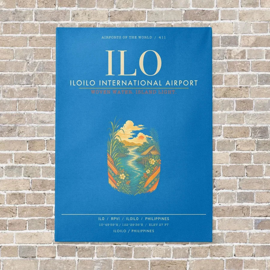 Iloilo International Airport ILO - Canvas Framed - Turquoise