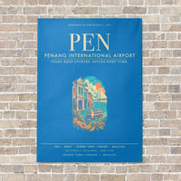 Thumbnail for Penang International Airport PEN - Canvas Framed - Turquoise