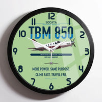 Thumbnail for Socata TBM 850 design on light green framed wall clock