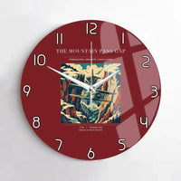 Thumbnail for VINTAGE G4253 - The Mountain Pass Gap - Designed Wall Clocks design on darkred no-frame
