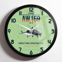 Thumbnail for Leonardo AW169 design on light green framed wall clock