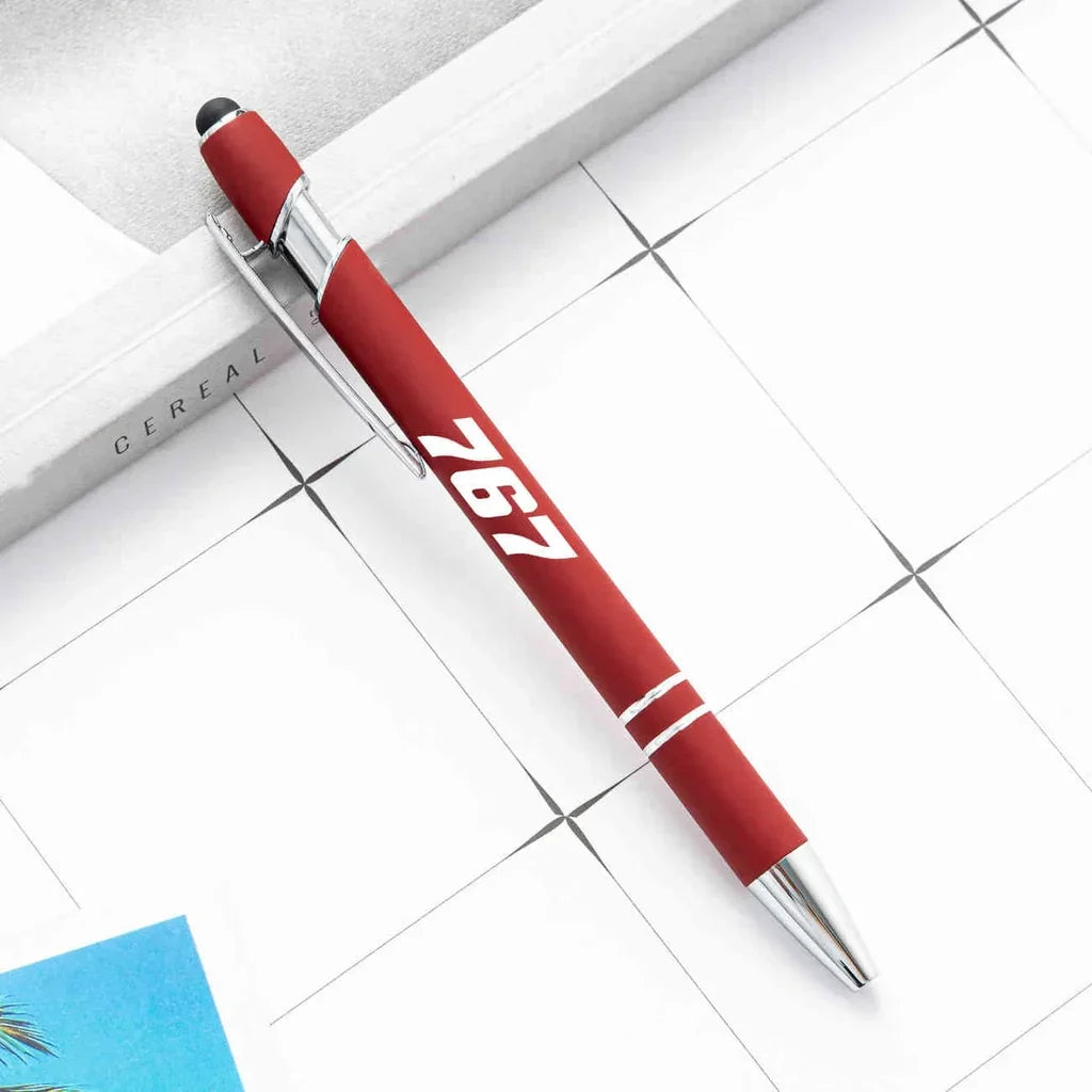 Boeing 767 Flat Text touch pen - wine red