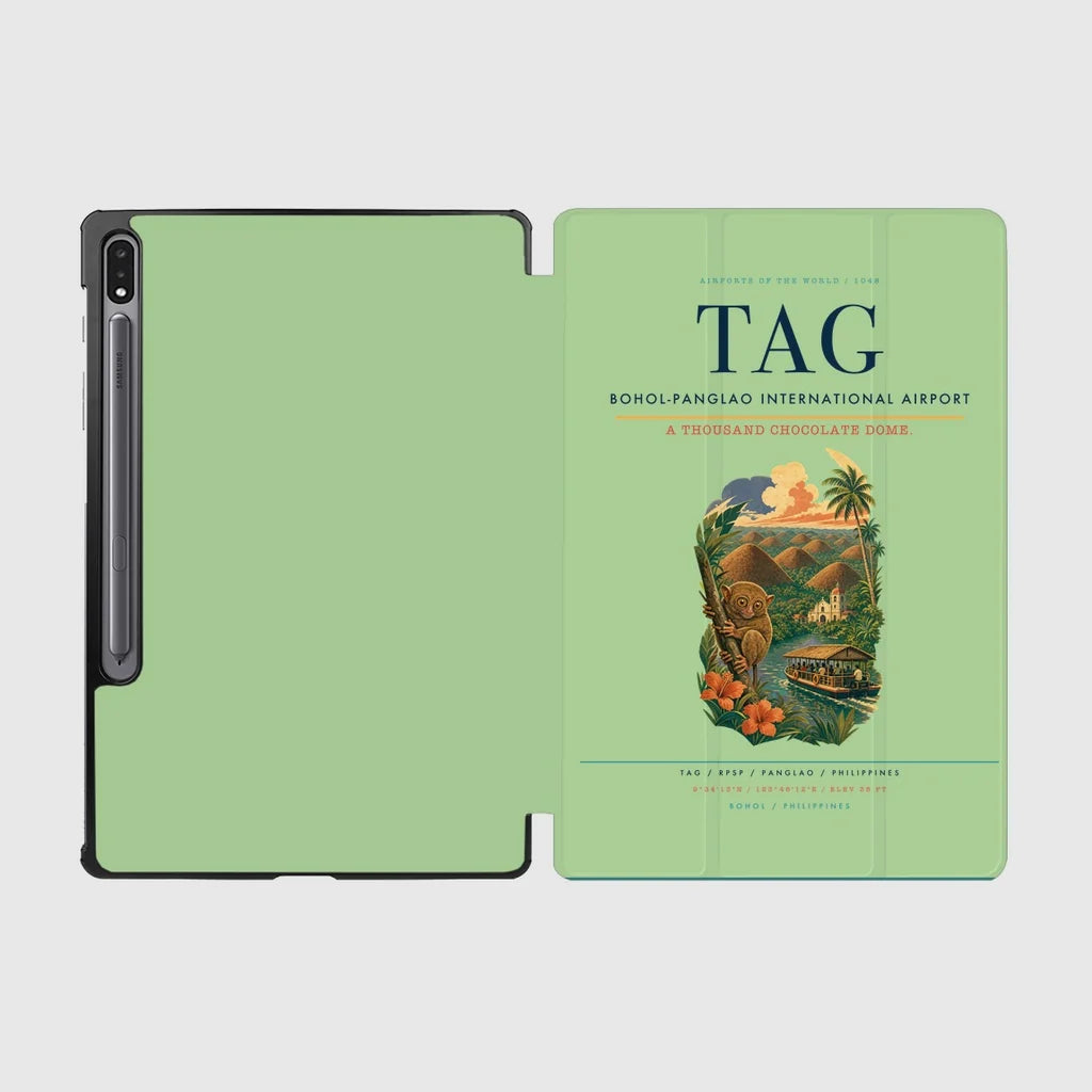 Bohol-Panglao International Airport (TAG) design on light green samsung tablet tablet case
