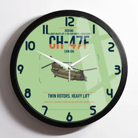 Thumbnail for Boeing CH-47F Chinook design on light green framed wall clock