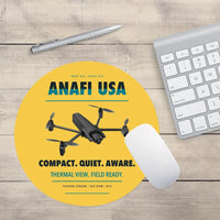 Thumbnail for Parrot ANAFI USA design on yellow round mouse pad