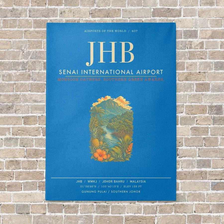 Senai International Airport JHB - Canvas Framed - Turquoise