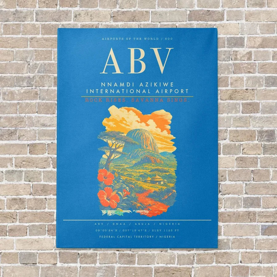 Nnamdi Azikiwe International Airport ABV - Canvas Framed - Turquoise