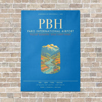 Thumbnail for Paro International Airport PBH - Canvas Framed - Turquoise