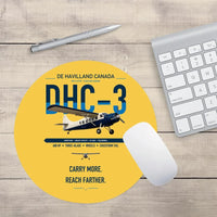Thumbnail for DHC-3 Otter design on yellow round mouse pad