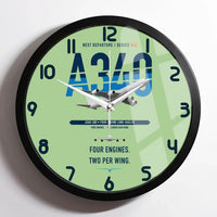 Thumbnail for Airbus A340-500 design on light green framed wall clock