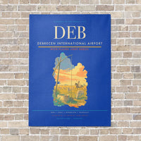 Thumbnail for Debrecen International Airport DEB vertical canvas print - no frame - blue background