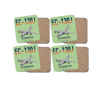 Thumbnail for EC-130J Commando Solo III design on light green 4 pieces set coaster