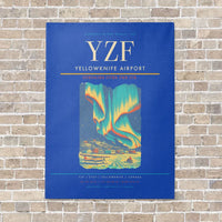 Thumbnail for Yellowknife Airport YZF vertical canvas print - no frame - blue background