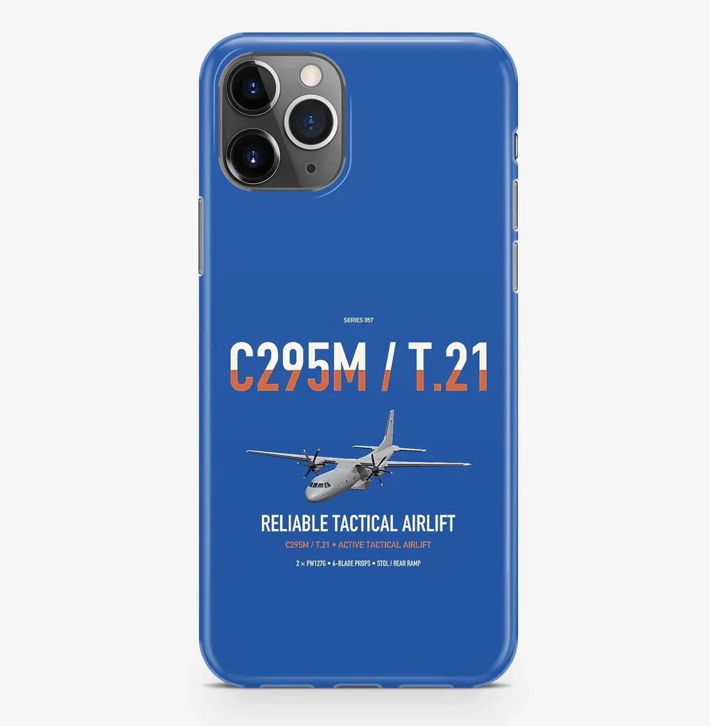 Airbus C295M T.21 design on blue magsafe iphone case, for iPhone Pro Max