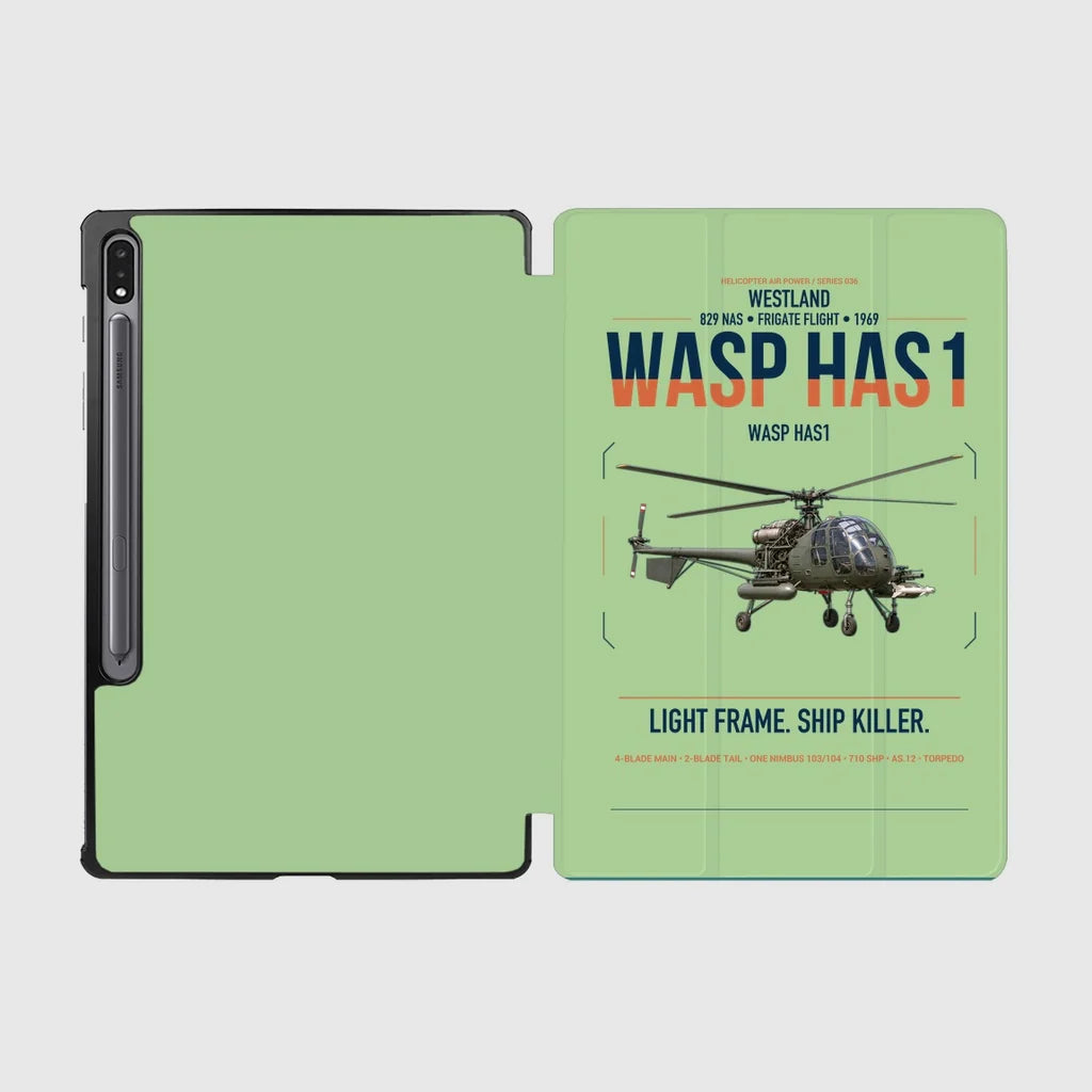 Westland Wasp HAS1 design on light green samsung tablet tablet case