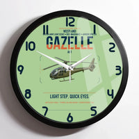 Thumbnail for Westland Gazelle AH1 design on light green framed wall clock