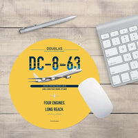 Thumbnail for Douglas DC-8-63 design on yellow round mouse pad