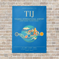 Thumbnail for Tijuana International Airport TIJ - Canvas Framed - Turquoise