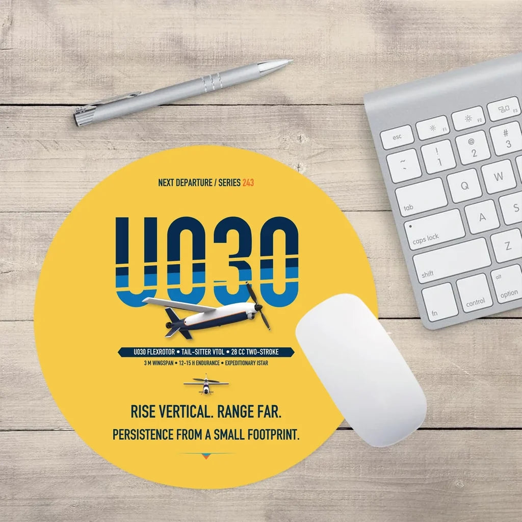 Airbus U030 Flexrotor design on yellow round mouse pad