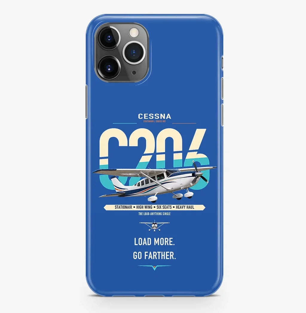 Cessna 206 Stationair design on blue magsafe iphone case, for iPhone Pro Max
