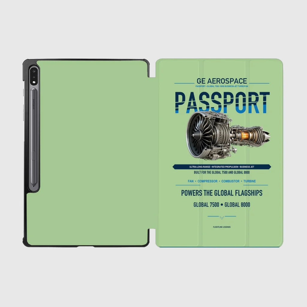 PASSPORT design on light green samsung tablet tablet case